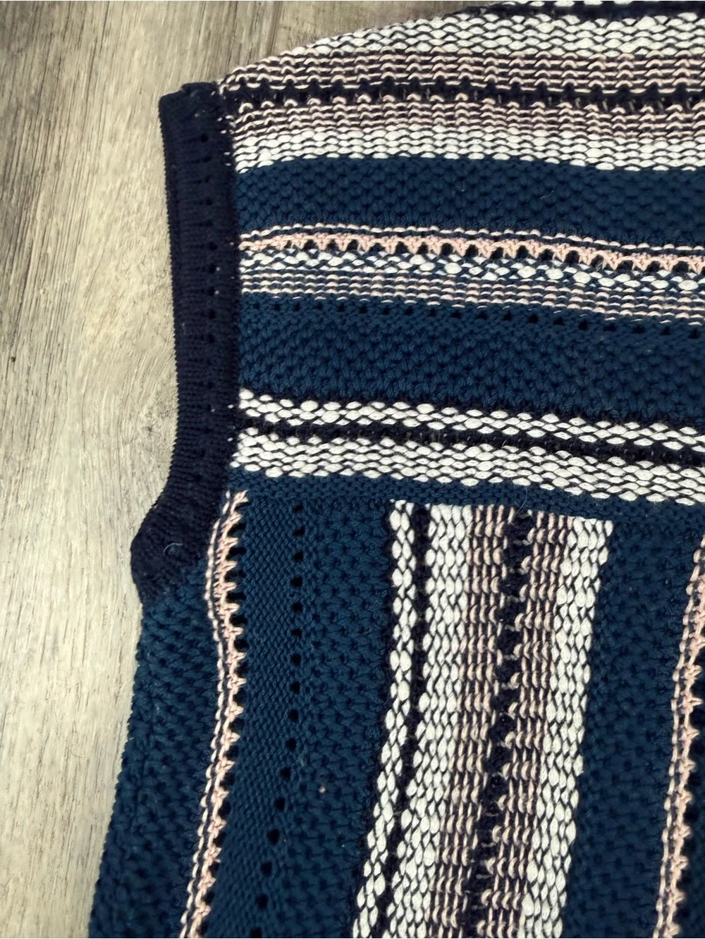 Tory Burch Navy Stripe Knit Sweater